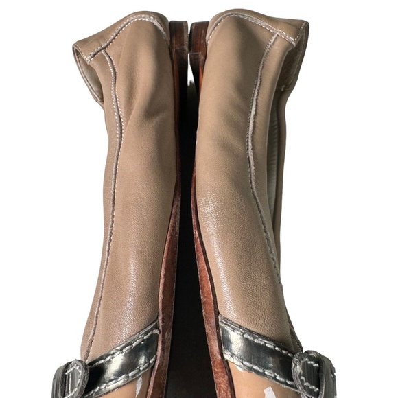 AGL ATTILIO GIUSTI LEOMBRUNI Monika BEIGE NUDE CAP TOE BALLET FLATS SIZE 39.5 - Picture 12 of 13